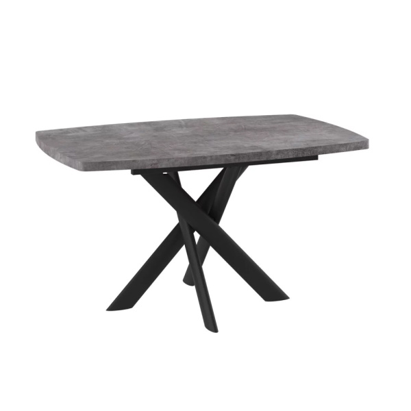 Стол LEONEL-130, раздвижной 130(165)х85, ДЫМЧАТАЯ КЕРАМИКА/ЧЕРНЫЙ